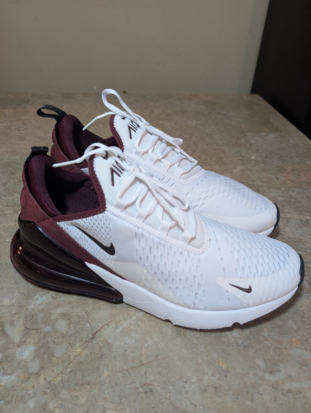 Nike Air Max 270 White Night Maroon(2023) Running Shoes FN6858-681 Men Size 11.5